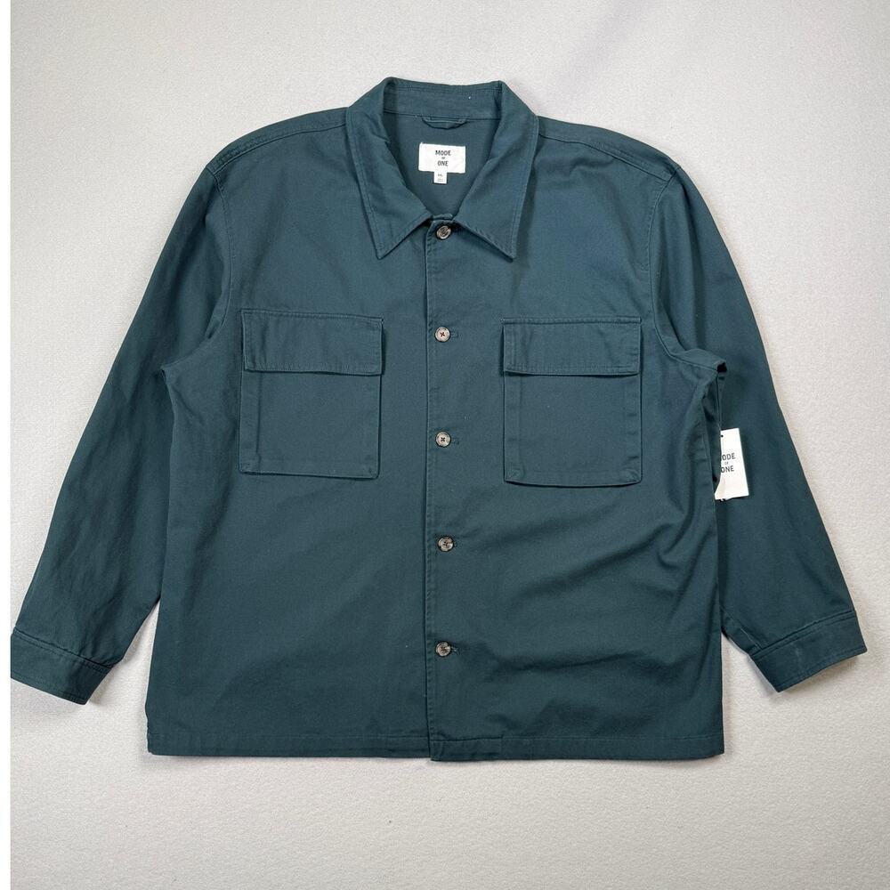 Mode of One Men's Relaxed-Fit Utility Shirt Jacket Deep Malachite 2XL $70